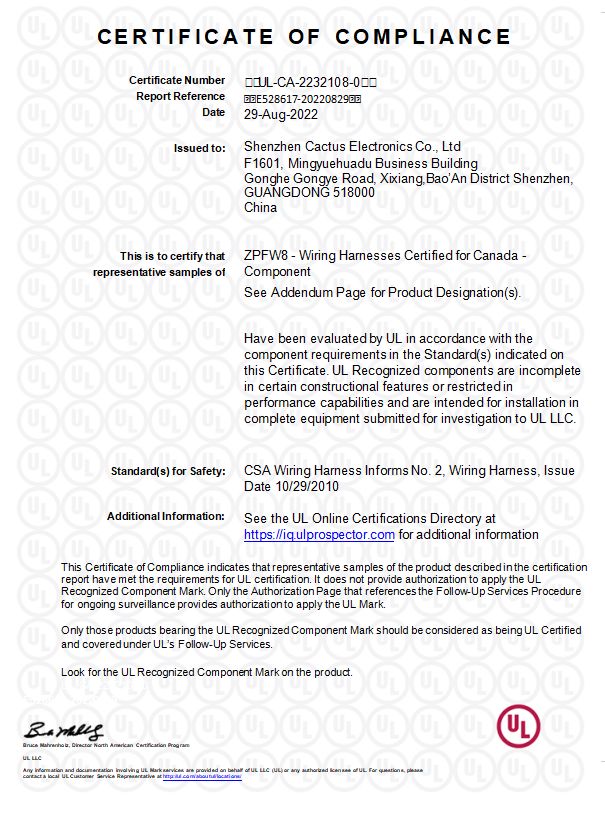 cactus-UL-Certificate